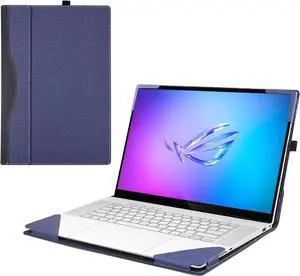 BONAEVER Laptop Cover Case for ASUS ROG Zephyrus G16 16 inch 2024 2025 [not Compatible with Any Other Model] 2-in-1 PU Leather Detachable Notebook Sleeve Computer Bag Protective Blue