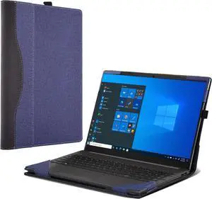 BONAEVER Laptop Case Cover for HP 250 15.6 inch G10 & for HP 255 15.6'' G10 / HP 256 15.6 inch G10 Sleeve,Detachable PU Leather Notebook PC Protective Bag Accessories Blue