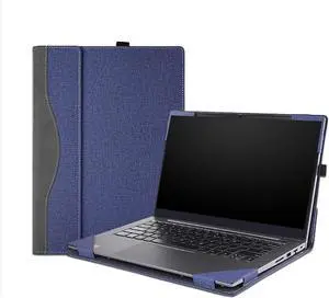BONAEVER Laptop Cover Case for HP 240 14 inch G10 & for HP 245 14 inch G10 Notebook PC Sleeve,PU Leather Detachable Protective Case Bag Accessories Blue
