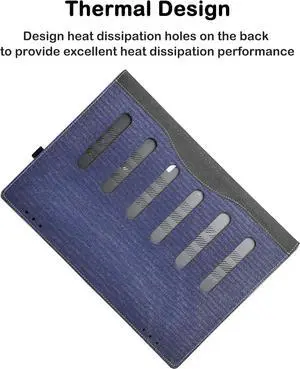 BONAEVER Laptop Case Cover for Lenovo IdeaPad 5 2-in-1 16AKP10 /16IAL10 Sleeve(Not for Other Models),16 inch PU Leather Notebook PC Protective Bag with Pen Holder Blue