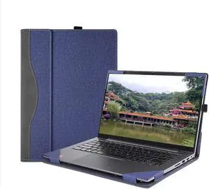 BONAEVER Laptop Case Cover for Lenovo IdeaPad Slim 5 Series 14ABR8 14IAH8 14IRU9 14Q8X9 14AHP9 14IMH9 / IdeaPad Pro 5 14AHP9 14IMH9 Sleeve, Separable PU Leather Notebook PC Shell Accessories Bag Blue