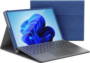 BONAEVER Cover Case for Microsoft Surface Pro 12 2-in-1 Laptop/Tablet (2025) Protective Bag Sleeve (Model 2110) PU Shell Accessories Multi-Angle Kickstand Blue