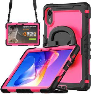 BONAEVER Case for Xiaomi Redmi Pad 2 11 inch 2025 Protective Cover with Screen Protector Pen Holder Hand/Shoulder Strap Rose Red