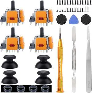 BONAEVER 4 Pack Hall-Effect Joysticks Replacement for DualSense PS5 Controller, 3D Analog Sensor Wheel Thumb Sticks Joystick Rocker Module Replacement for PlayStation 5 Controller