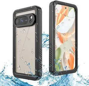 BONAEVER For Pixel 10 Pro Waterproof Case, Shockproof Protection Phone Cover for Google Pixel 10 Pro, Full Coverage with Screen Protector, Wireless Charging Compatible, Slim Design, Black