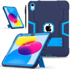 BONAEVER Case for iPad Pro 13 Inch Case 2024 M4 (7th Generation)with Pencil Holder Heavy Duty Rugged Protective Cover with Kickstand Stylus Pen Navy Blue