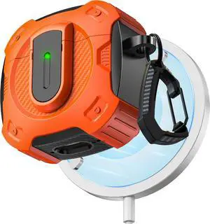 BONAEVER Case for AirPods 4th Generation 2024 Compatible with AirPods 4 Generation, with Locking Feature, Military Grade Drop Protection, Works with MagSafe Orange