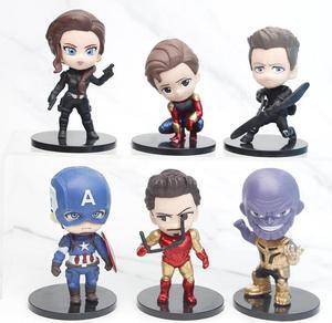 6PCS Marvel Avengers Superhero Mini Figure Cake Topper Toy Doll Set