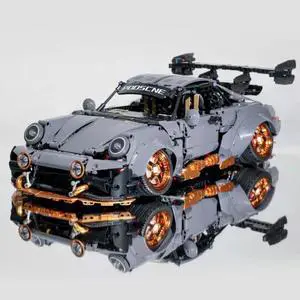 1:10 Scale Porsche 964 Performance Race Car Building Blocks 2435PCS Gray
