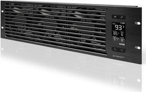 AC Infinity CLOUDPLATE T9-N, Rack Mount Fan Panel 3U, Intake Airflow, for Cooling AV, Home Theater, Network 19 Racks