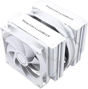 Thermalright FS140 White V3 CPU Cooler 140mm Dual Towers, 4 Heat Pipes, TL-C12 and TL-D14W PWM Fan, Aluminium Heatsink Cover, AGHP Technology, for AMD AM4/AM5/Intel 1150/1151/1155/1156/1200/2011/2066