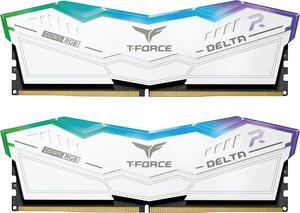 T-Force Delta RGB DDR5 Ram 32GB (2x16GB) 6000MHz PC5-48000 CL30  XMP 3.0 &  Expo Compatible Desktop Memory Module Ram White FF4D532G6000HC30DC01