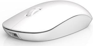 Wireless Bluetooth Mute Mouse Ergonomic 2.4G 1600DPI Rechargeable Portable with USB Receiver for Laptop Desktop Tablet