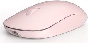 Wireless Bluetooth Mute Mouse Ergonomic 2.4G 1600DPI Rechargeable Portable with USB Receiver for Laptop Desktop Tablet Pink