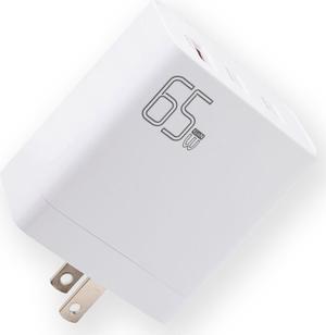 Icomroad USB C Charger, GaN 65W QC PC 2-Port Compact Foldable Wall Fast Charger Travel for iPhone 15/ 15 pro/ 14/13/Pro, iPad, Samsung, MacBook Pro/Air, iPad Pro, Galaxy S20/S10