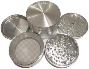 SharpStone Classic (3.5" Inch) Hard Top Shredder - 4pc, XX-Large, Silver