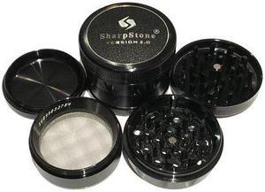 SharpStone Version 2.0 (2.5" Inch) Hard Top Shredder - 4pc, Large, Black