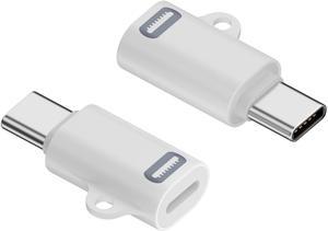 USB C Male to Lightning Female Adapter 2 Pack Fast Charging and Data Sync for iPhone 15 Series iPad Switch Laptop Other Type C Device Not OTG Whrite No Keychain