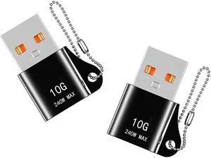 2Pcs 240W USB OTG to Type C Data Transfer Adapter Type C Female to USB Male Converter Fast Charging Adapter for Laptop Macbook Samsung