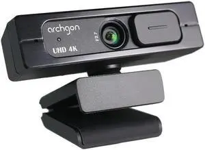 Archgon 4K Webcam Ultra HD 4K Streaming Low-Light Correction with Dual Omni-Directional Microphone, Privacy Cover and Tripod Compatible with Teams, Zoom, Skype.. (C6403)