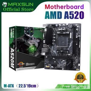 MAXSUN Full Motherboard AMD A520M RAM DDR4 M.2 USB3.2 STAT 3.0 Support R3 R5 R7 R9 Desktop AM4  CPU Socket  For Desktop