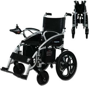 Zipr Transport Lite Electric Wheelchair - Lightweight Folding Electric Wheelchair - Portable Electric Wheelchairs For Adults, Seniors, Elderly, Travel - Power Wheelchair Long Range Battery & USB Port