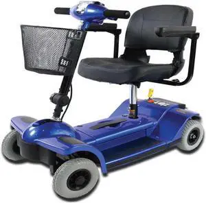 Zipr Traveler 4 Wheel Long Range Mobility Scooter - Portable Folding Motorized Wheelchair - Mobility Scooters for Adults, Seniors, Elderly - Mobility Scooters - Charger and Metal Basket Included -