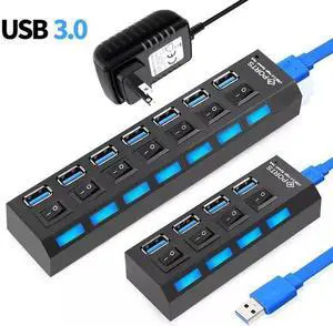 USB 3.0 Hub 5Gbps High Speed Multi USB Splitter 3 Hab Use Power Adapter 4/7 Port Multiple Expander Hub With Switch For PC Laptop