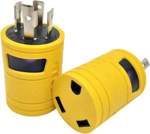 Parkworld 691784Y RV Power Adapter L14-30P to TT-30R, 30 AMP 4-Prong Generator Locking L14-30 Male Plug to RV TT-30 Female Receptacle