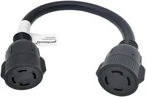 Parkworld 68345 Generator NEMA L14-30R to L14-30R, 4 Prong 30 AMP Female to Female Adapter Cord 18 inches