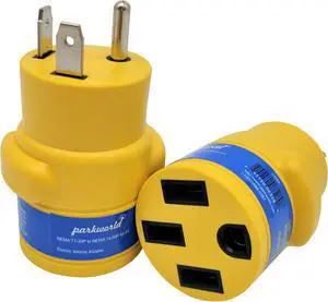 Parkworld 63289 EV Charging Adapter NEMA TT-30P to 14-50R Straight Type (ONLY for EV or Tesla use, NOT for RV) (One Piece Compact Adapter)
