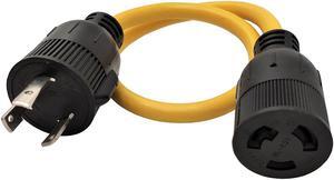 Parkworld 61780 NEMA L5-30P to L6-20R Adapter Cord, Twist Lock L5 30A Plug to L6 20A Socket Adapter Cord, ONLY Output 20A 125V