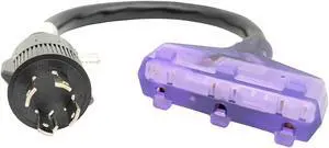 Parkworld 61421A Power Adapter Cord NEMA L14-30P Male to (3) 5-15R Household Tri Outlet 15 AMP Female3, 125 Volt