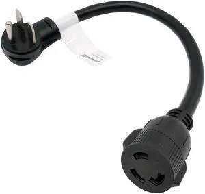 Parkworld 60820 AC Adapter Cord Welder 30 Amp 6-30P Male right angle to 30 Amp L6-30R Locking Connector Female (1.5FT)
