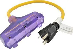 Parkworld 62879 Power Adapter Cord NEMA 6-20P Male to (3) 5-15R Household Tri Outlet 15 AMP Female x 3, 125 Volt, 2FT