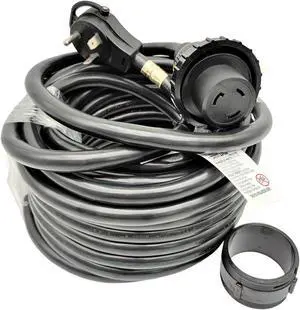 Parkworld 692200 RV Shore Power 30A Adapter Extension Cord TT-30P to L5-30R 50 ft.