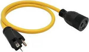 Parkworld 60578 Adapter Power Cord 20 AMP 6-20 Plug Right Angle to Twist Lock L6-20 Receptacle 3 ft.
