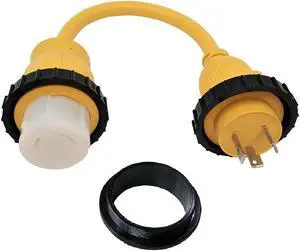 Parkworld 885927Y Shore Power Adapter Cord RV 30A 125V L5-30P Male to Marine SS1-50R 50A 125V Female