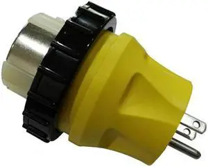 Parkworld 691715 Shore Power Adapter Regular 15A 5-15P Male Plug to Marine 50A SS2-50R Female (Two hots bridged) with Locking Ring