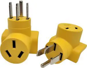 Parkworld 62862 NEMA 14-50P to 10-50R One Piece Compact Adapter RV to Oven Adaptor Output 50amp 250Volt