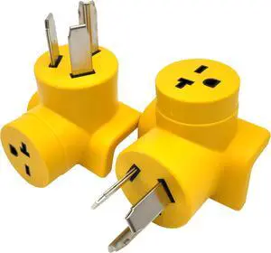 Parkworld 62992 NEMA 10-30P to 6-20R T-Blade 6-15R One Piece Compact Adapter Dryer to A/C Adaptor Output 20amp 250Volt