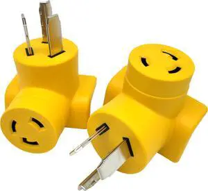 Parkworld 62985 Dryer 3 Prong Adapter NEMA 10-30P to L6-30R One Piece Compact Adapter, Output 30amp 250volt