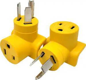 Parkworld 63012 Dryer 3 Prong Adapter NEMA 10-30P to 6-50R One Piece Compact Adapter, Output 30amp 250volt