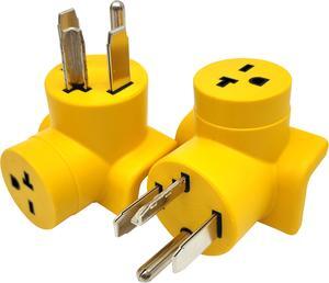 Parkworld 63135 NEMA 14-30P to 6-20R T-Blade 6-15R One Piece Compact Adapter Dryer to A/C Adaptor Output 20amp 250Volt