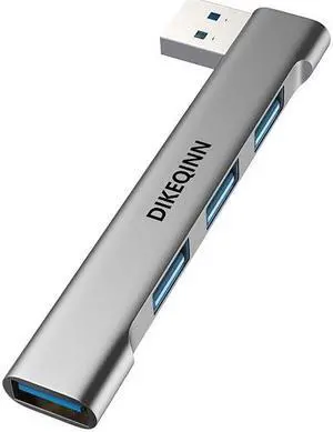 DIKEQINN USB Hub 4 Ports, USB Hub USB Splitter Extender for for Laptop, PC, MacBook, Mac Pro, Mac Mini, iMac, Surface Pro and More