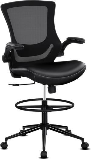 Misolant Drafting Chair, Tall Office Chair for Standing Desk, Office Chair Ergonomic Desk Chair with Adjustable Lumbar Support and Footrest, Tall Adjustable Office Chair (Black)