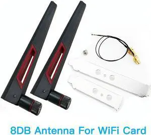 2x8Dbi Dual Band M.2 IPEX MHF4 U.fl 20cm 30cm Cable to RP-SMA Pigtail WiFi Antenna Set For I-ntel AX210 AX200 9260 9560 NGFF Card(30cm antenna set)