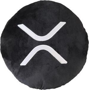 Black Ripple (XRP) Stuffed Plush Pillow with Embroidered Logo Cryptocurrency Crypto Currency Decoration