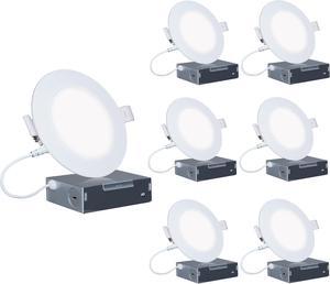 Infibrite 6 Inch 3000K Warm White 12W 1050LM Thin LED Ceiling Light Kit, Dimmable, Wet Rated (6 Pack)