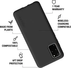 Incipio Organicore Biodegradable Case for Samsung Galaxy S20+ (Plus) - Black -SA-1047-BLK-V